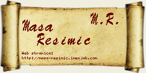 Maša Resimić vizit kartica